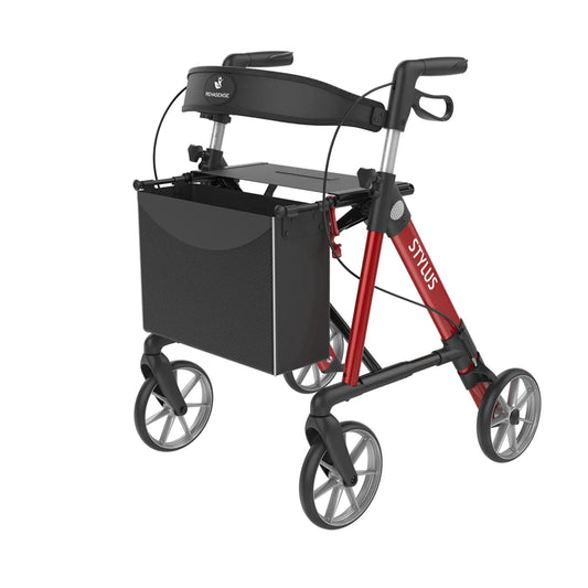 Stylus Base Line Rollator in Fresh Red Independent Mobility