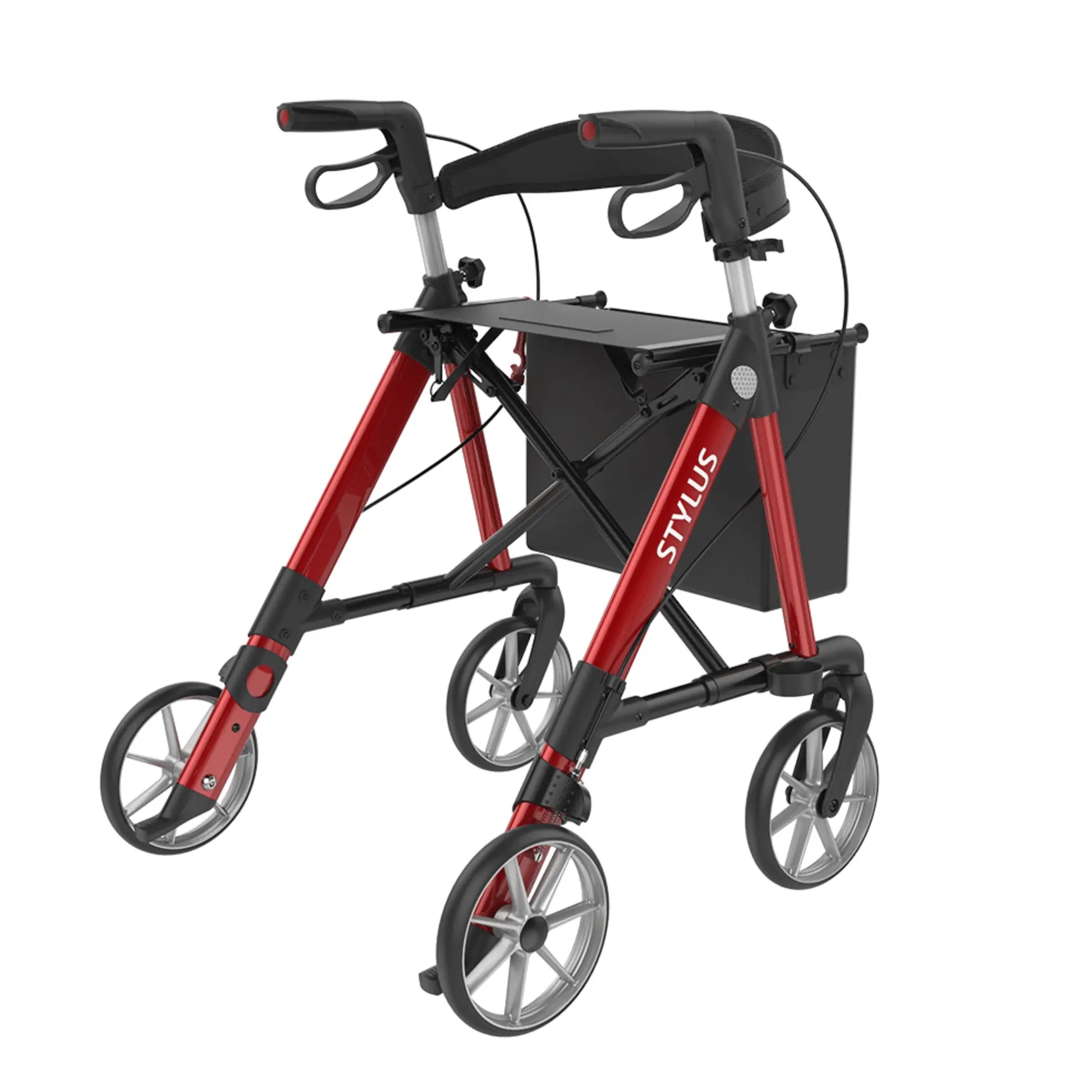 Stylus Base Line Rollator in Fresh Red Independent Mobility